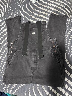 Black Slim Straight Men’s Jeans Overalls with Suspenders